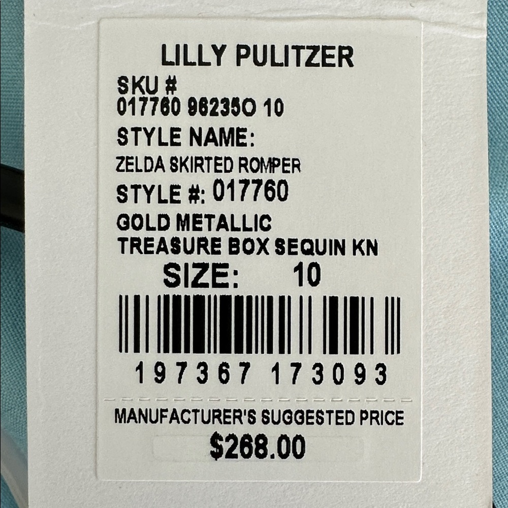 NWT Lilly Pulitzer Zelda skirted romper GOLD knit sequins Size 10 - Picture 17 of 17